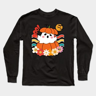 Peek a Boo Cute Ghost Long Sleeve T-Shirt